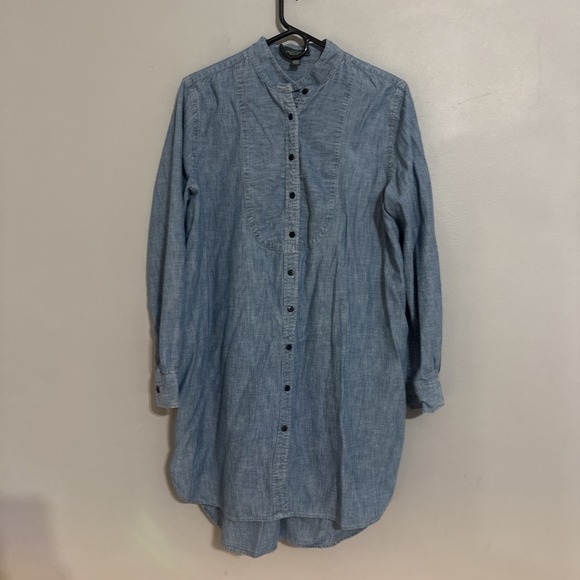 Lauren by Ralph Lauren Tops - Lauren by Ralph Lauren Womens Chambray Blouse Dress Blue Sz Large Button Down